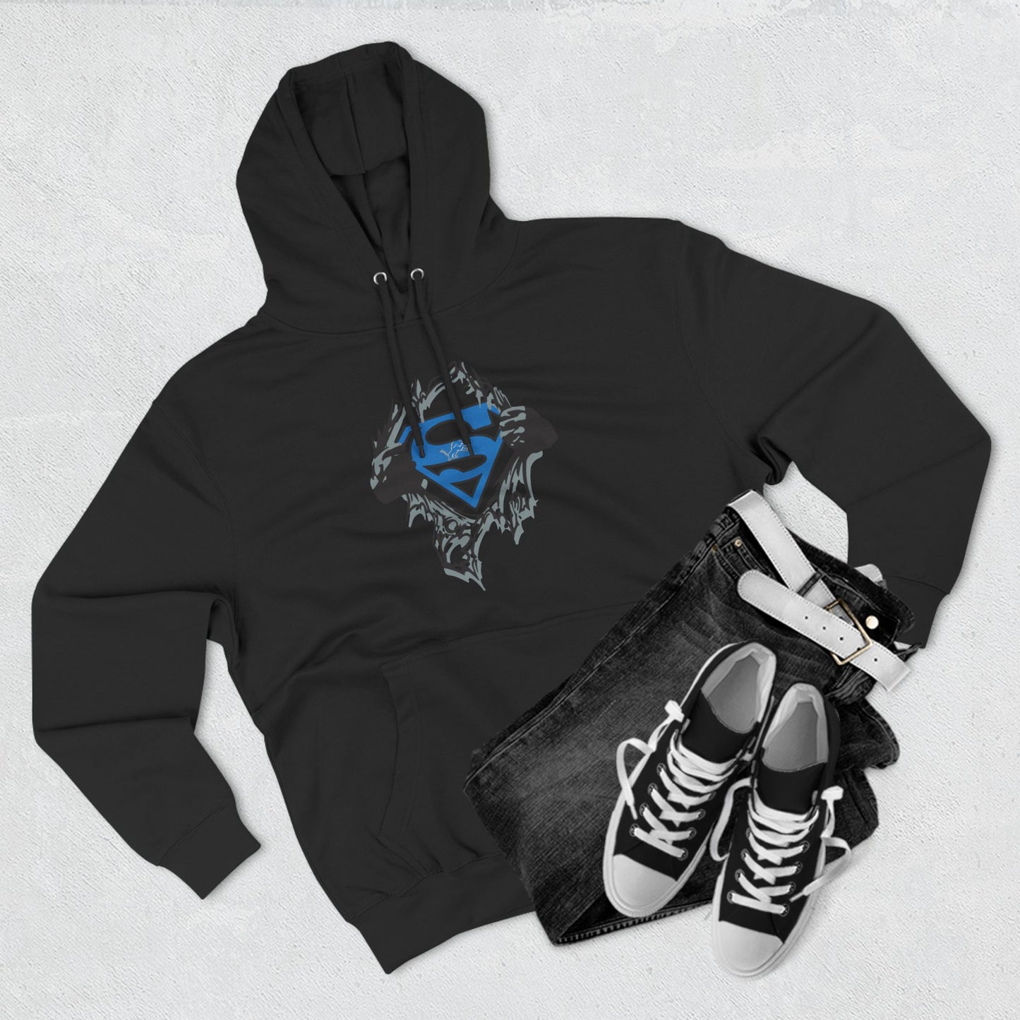 Superhero Fleece Hoodie - Three-Panel Graphic Design for Fans