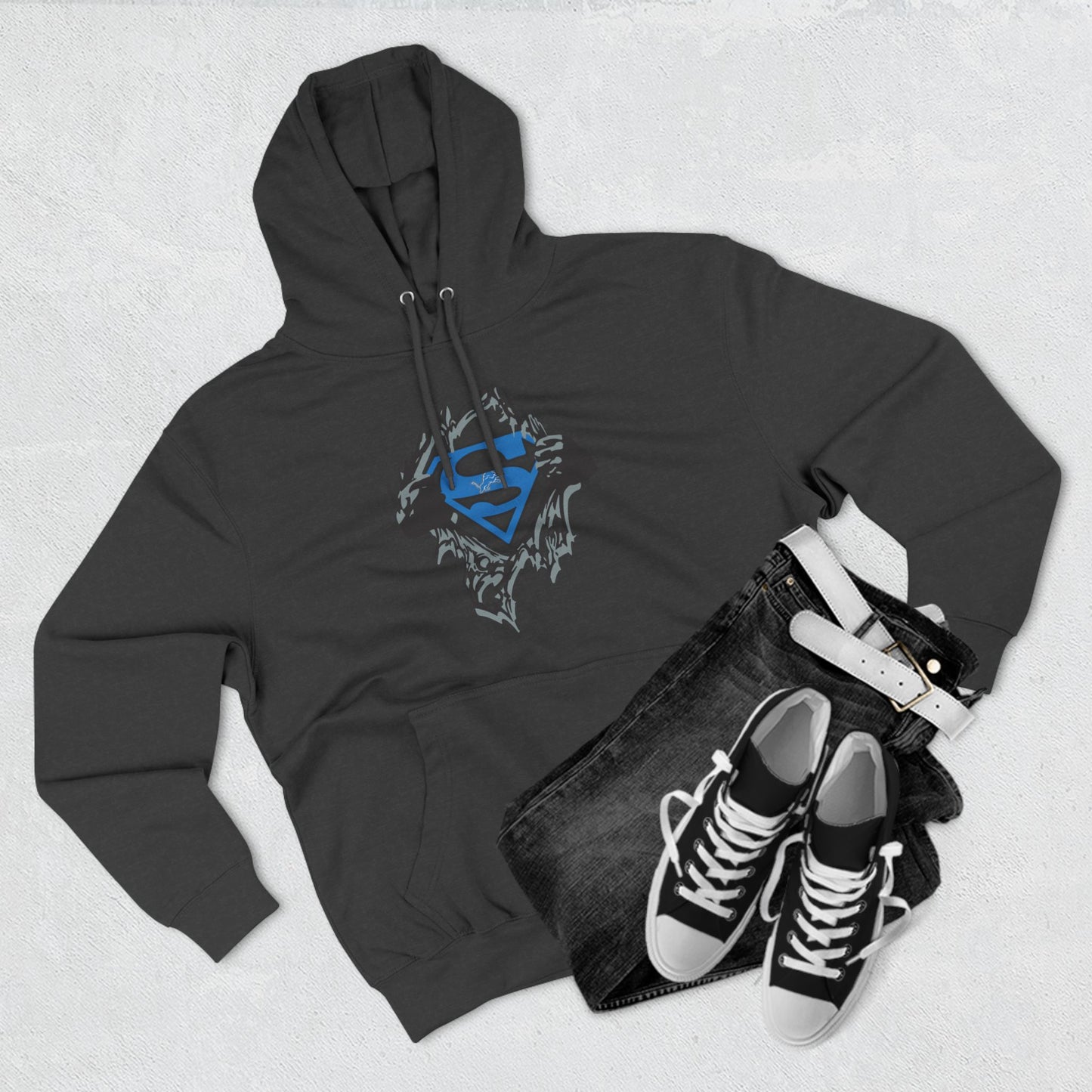 Superhero Fleece Hoodie - Three-Panel Graphic Design for Fans