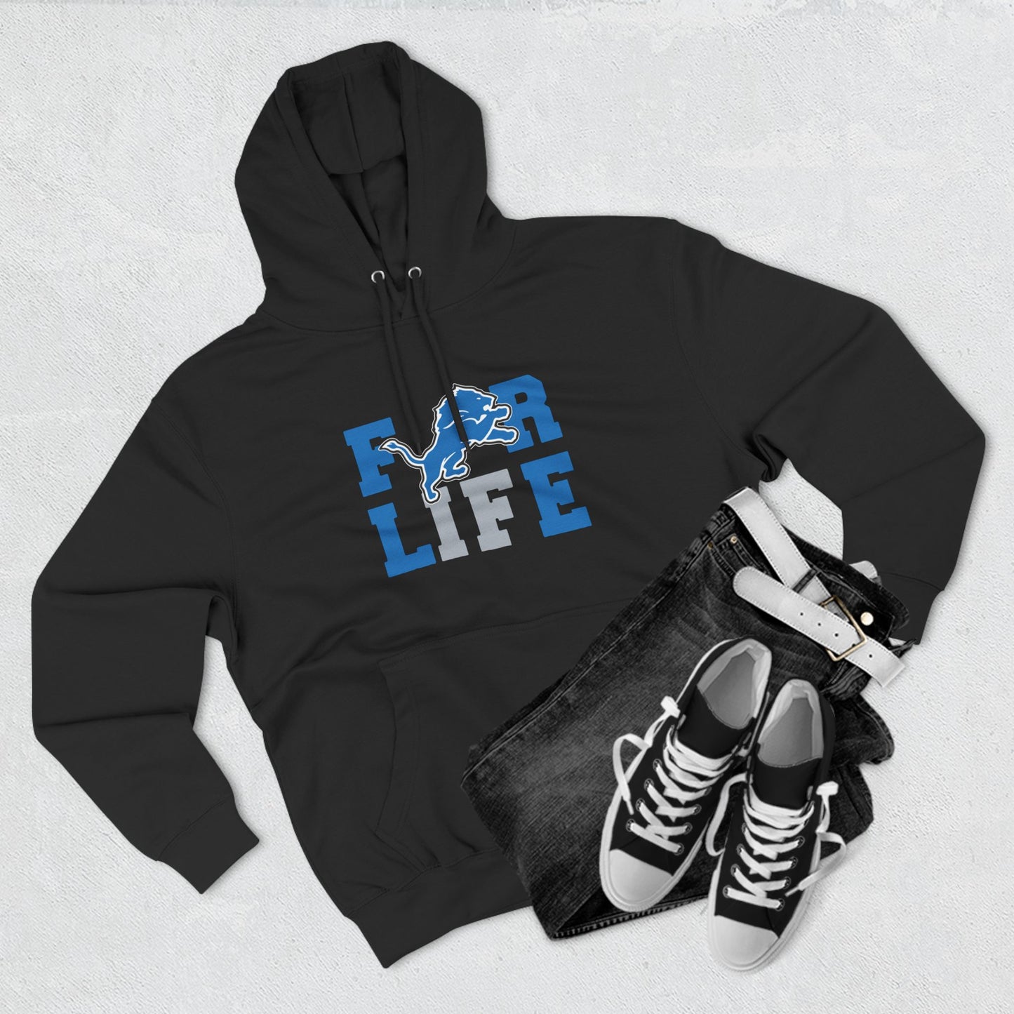 Detroit Lions Fleece Hoodie - For Life, Cozy Sports Apparel