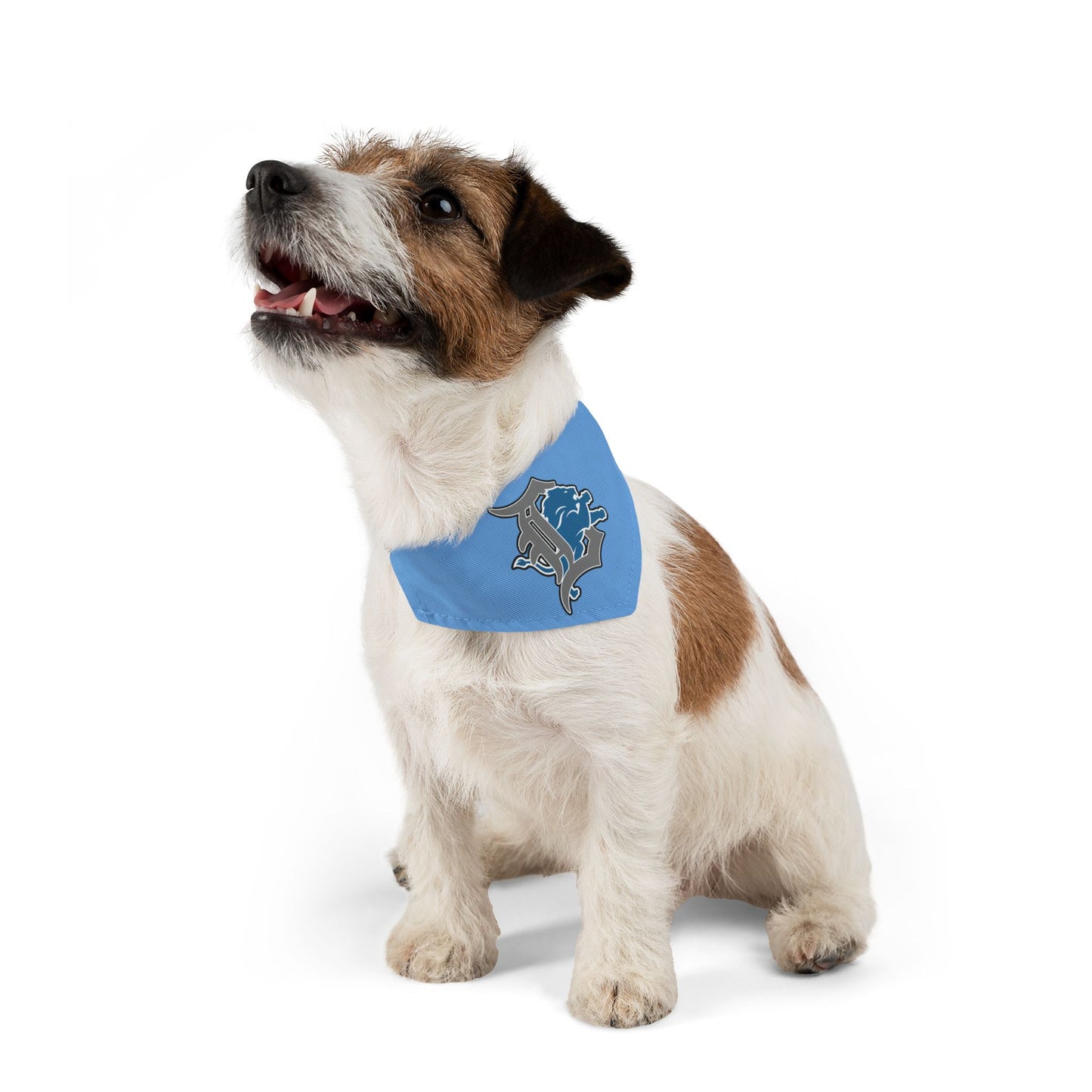 Stylish Pet Bandana Collar for Dogs - Blue with Graphic Design