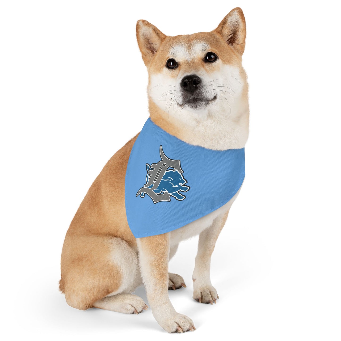 Stylish Pet Bandana Collar for Dogs - Blue with Graphic Design