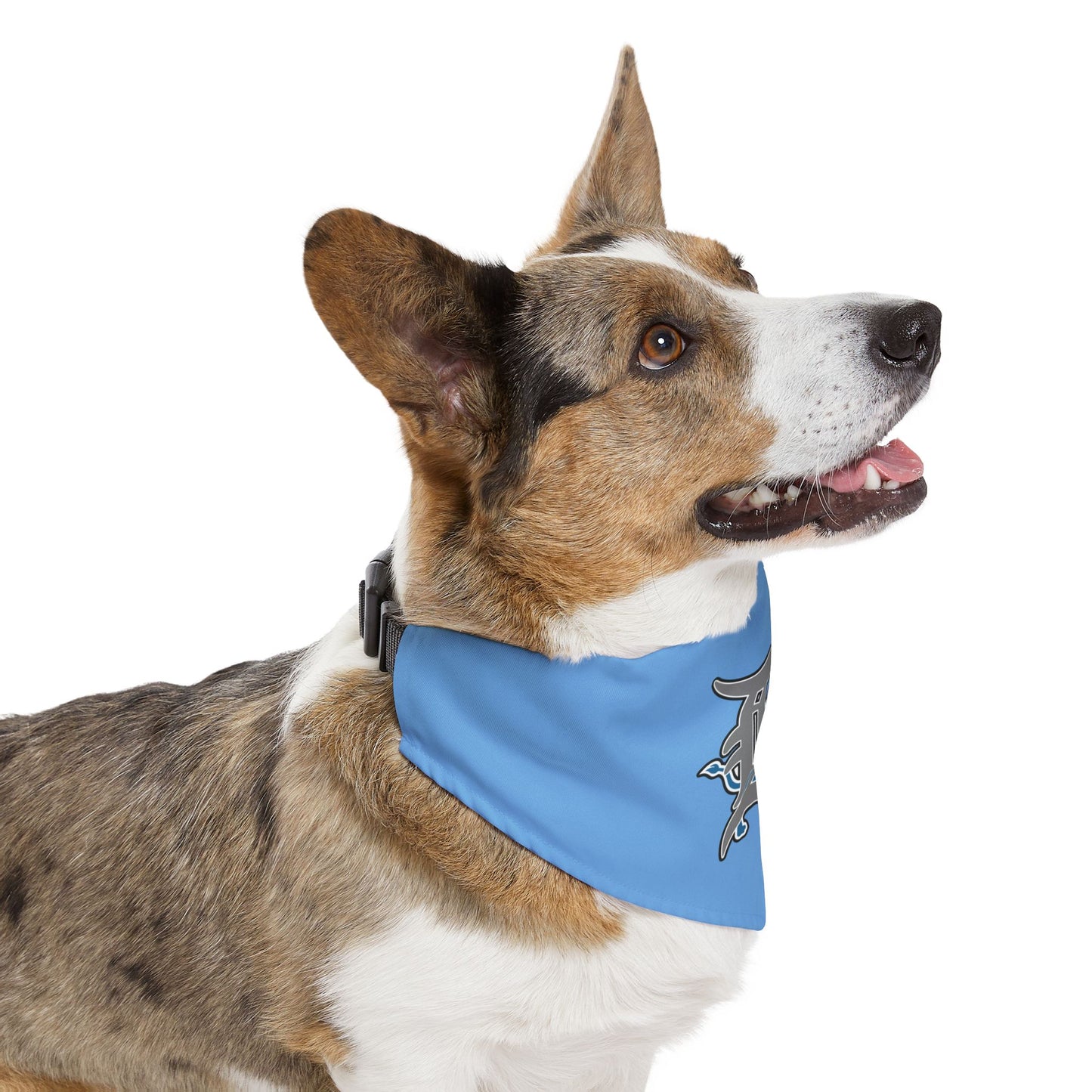 Stylish Pet Bandana Collar for Dogs - Blue with Graphic Design