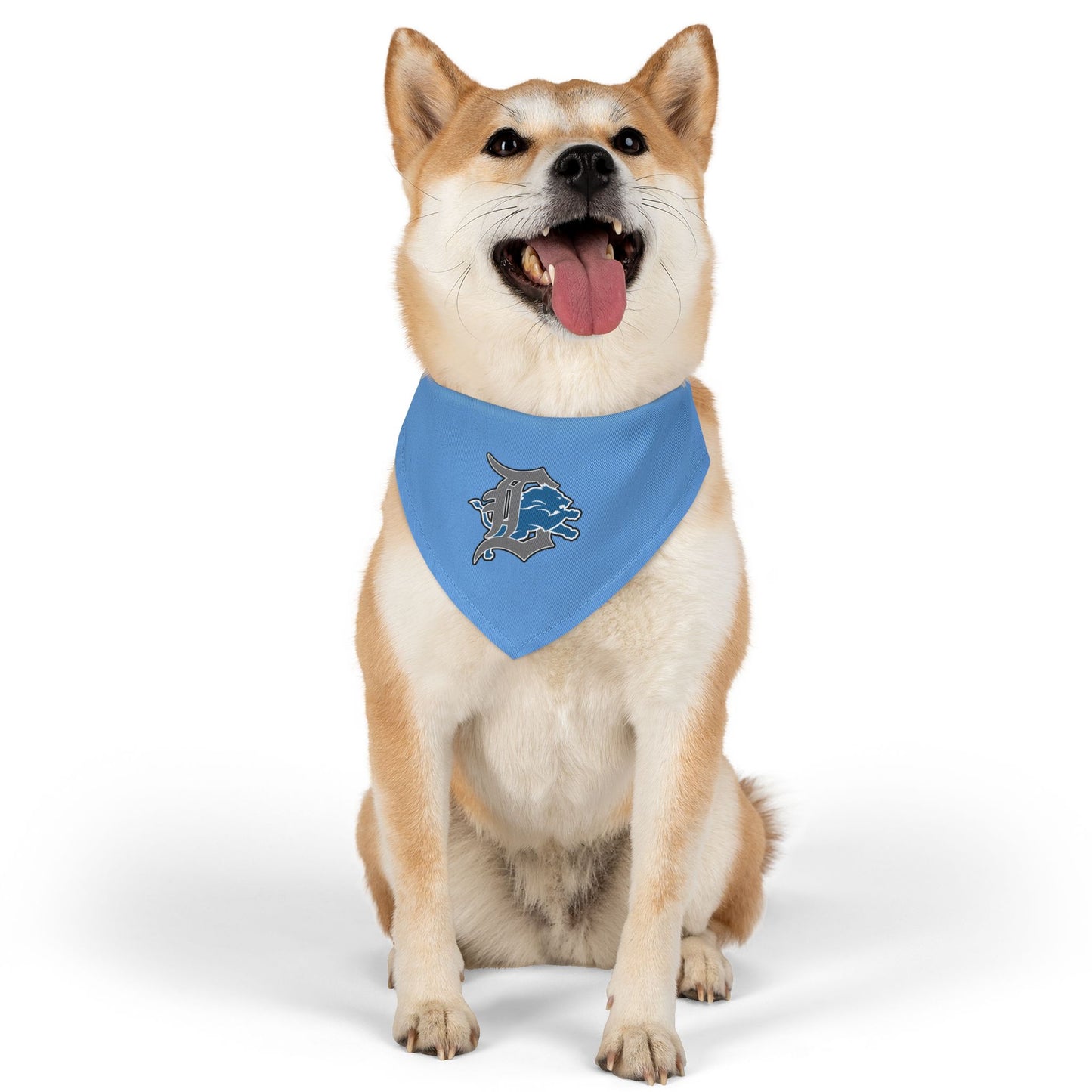 Stylish Pet Bandana Collar for Dogs - Blue with Graphic Design