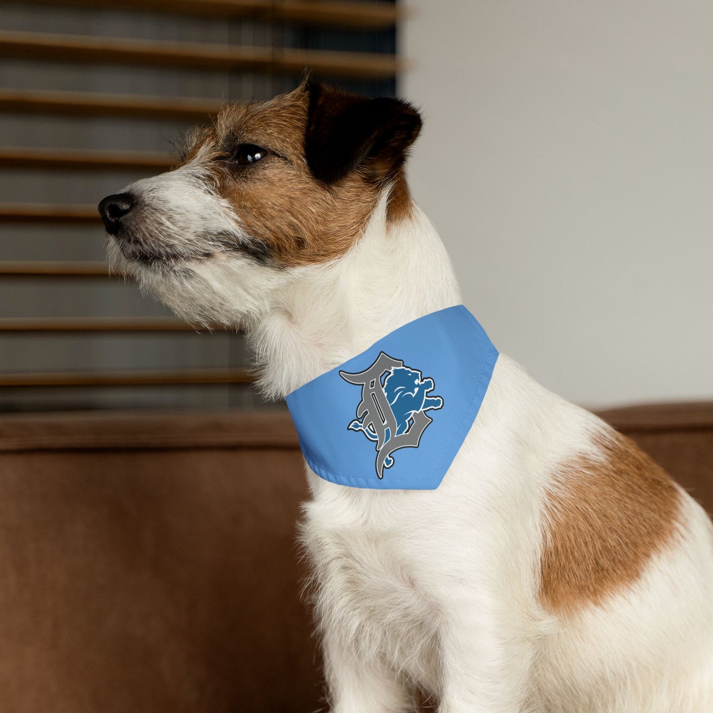 Stylish Pet Bandana Collar for Dogs - Blue with Graphic Design