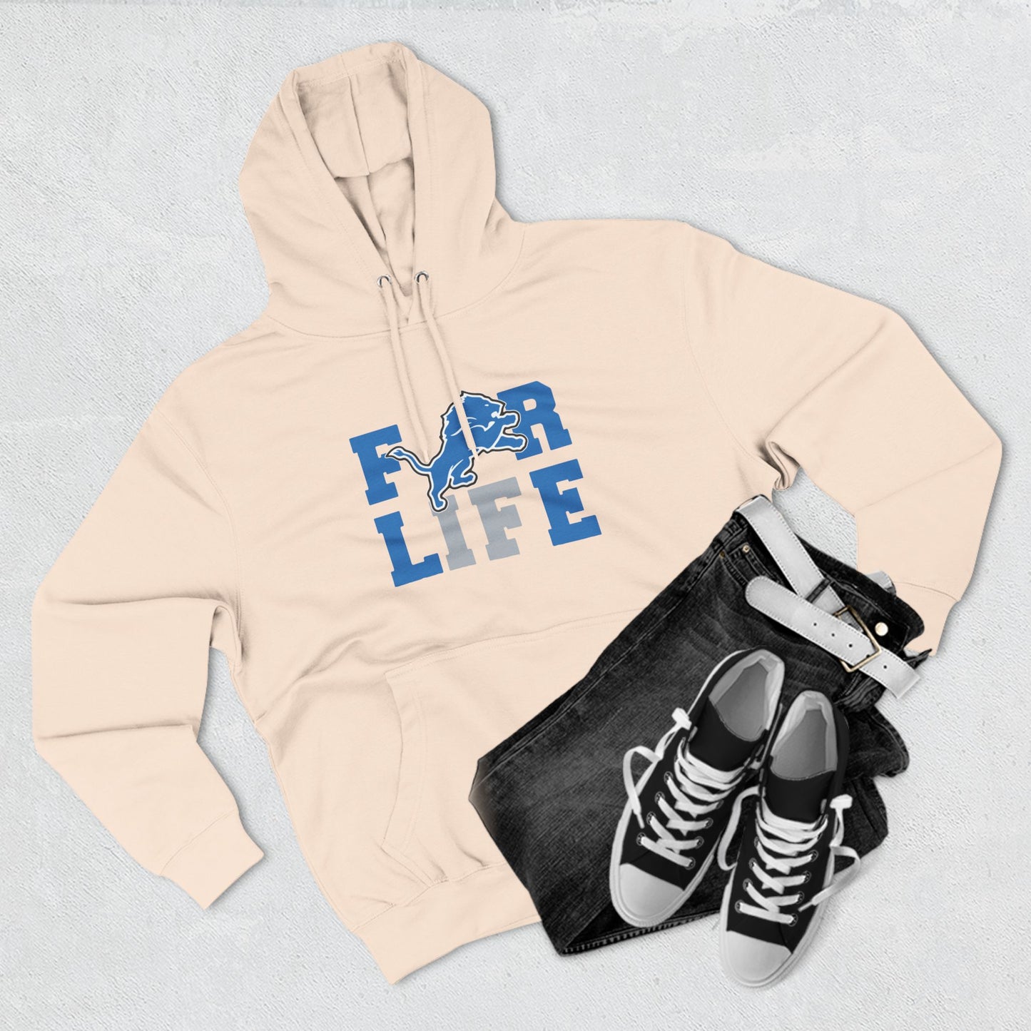 Detroit Lions Fleece Hoodie - For Life, Cozy Sports Apparel