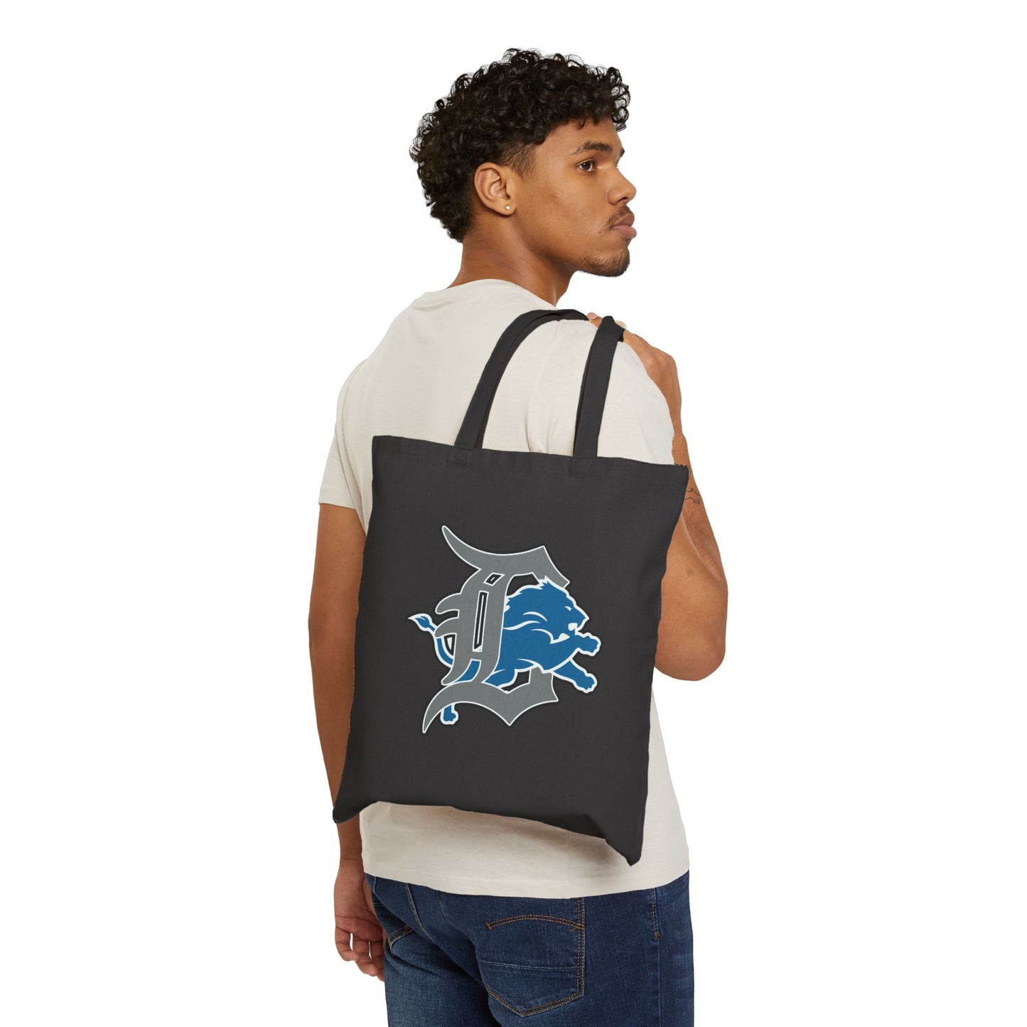 Custom Cotton Canvas Tote Bag with Lion Design - Eco-Friendly Shopper